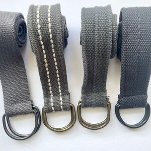 BUNDLE LOT OF 4 SIZE 18 BOYS TEENS POLYESTER SLIDE BELTS 37” LIGHT - DARK GRAY